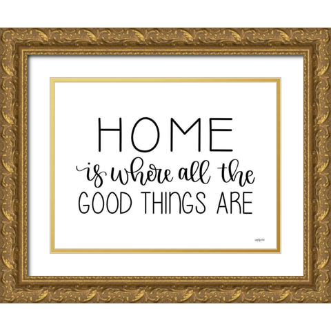 Where the Good Things Are Gold Ornate Wood Framed Art Print with Double Matting by Imperfect Dust