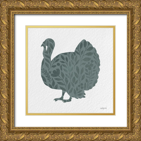 Floral Turkey Gold Ornate Wood Framed Art Print with Double Matting by Imperfect Dust