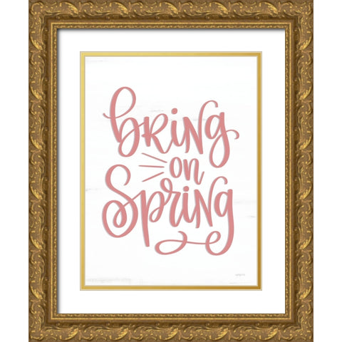 Bring on Spring Gold Ornate Wood Framed Art Print with Double Matting by Imperfect Dust