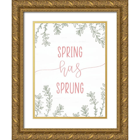 Spring has Sprung Gold Ornate Wood Framed Art Print with Double Matting by Imperfect Dust