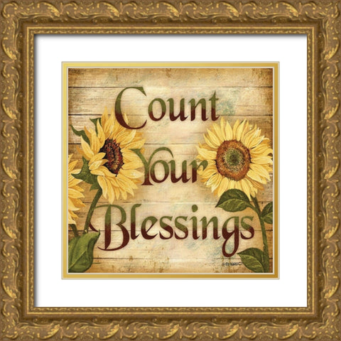 Count Your Blessings Gold Ornate Wood Framed Art Print with Double Matting by Wargo, Ed