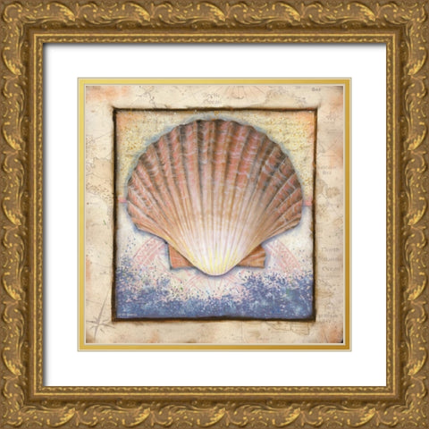 Shell Gold Ornate Wood Framed Art Print with Double Matting by Wargo, Ed