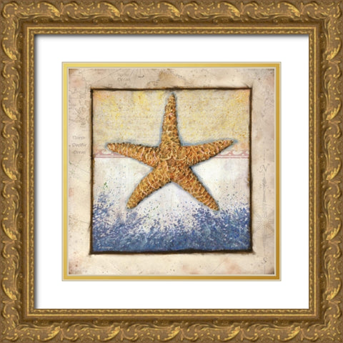 Starfish Gold Ornate Wood Framed Art Print with Double Matting by Wargo, Ed