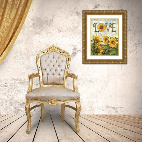 Love Gold Ornate Wood Framed Art Print with Double Matting by Wargo, Ed