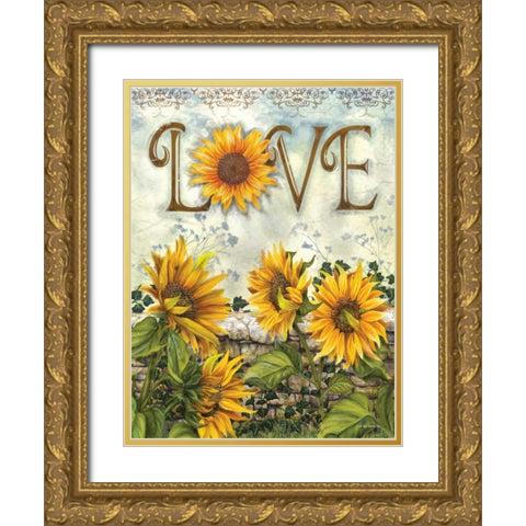 Love Gold Ornate Wood Framed Art Print with Double Matting by Wargo, Ed