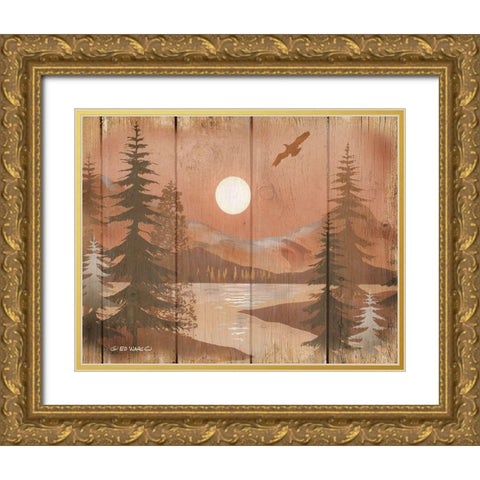 Full Moon II Gold Ornate Wood Framed Art Print with Double Matting by Wargo, Ed