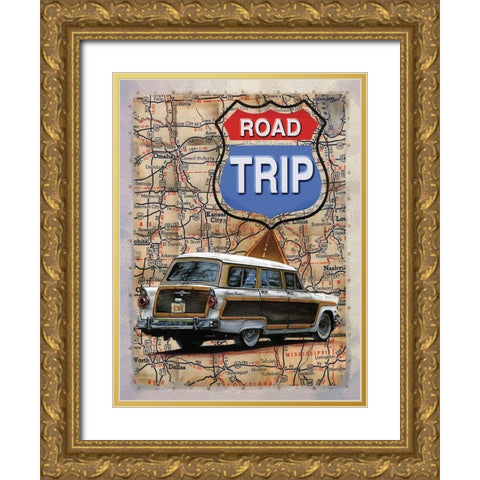 Road Trip Gold Ornate Wood Framed Art Print with Double Matting by Wargo, Ed