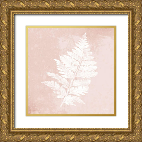 Blush Fern II Gold Ornate Wood Framed Art Print with Double Matting by House Fenway