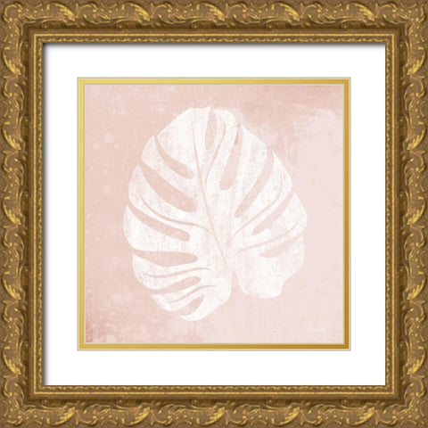 Blush Fern III Gold Ornate Wood Framed Art Print with Double Matting by House Fenway