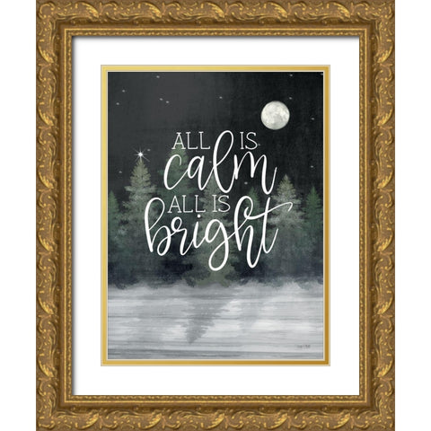 All is Calm I Gold Ornate Wood Framed Art Print with Double Matting by House Fenway
