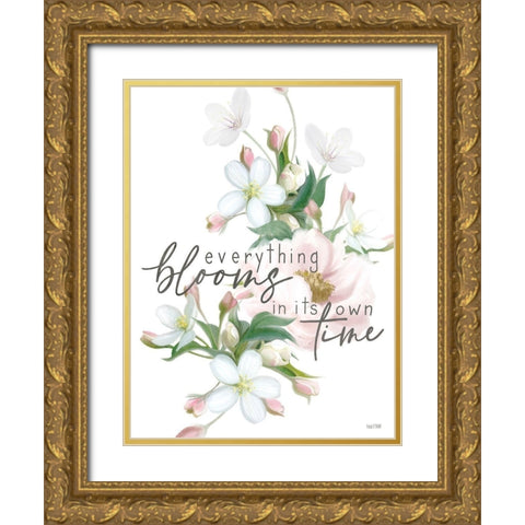 Everything Blooms Gold Ornate Wood Framed Art Print with Double Matting by House Fenway