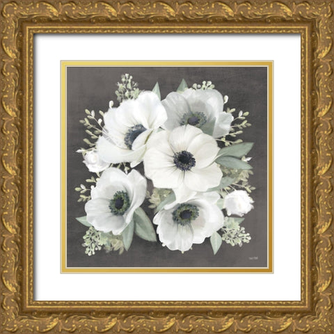 Anemone Square II   Gold Ornate Wood Framed Art Print with Double Matting by House Fenway