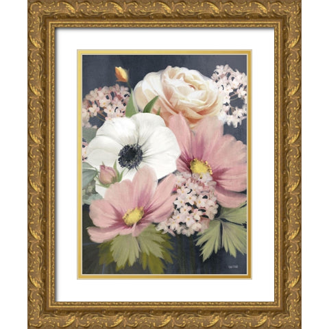 Spring Harmony Floral II Gold Ornate Wood Framed Art Print with Double Matting by House Fenway