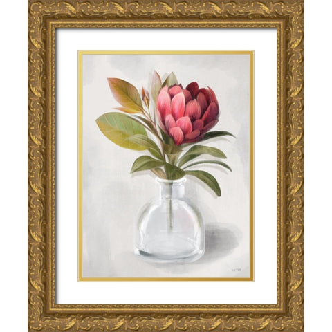 Protea Posie   Gold Ornate Wood Framed Art Print with Double Matting by House Fenway