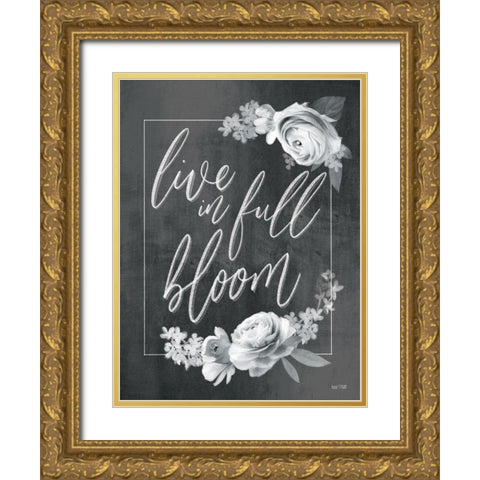 Live in Full Bloom Gold Ornate Wood Framed Art Print with Double Matting by House Fenway