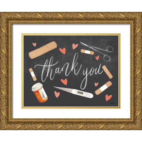 Healthcare Thank You Gold Ornate Wood Framed Art Print with Double Matting by House Fenway