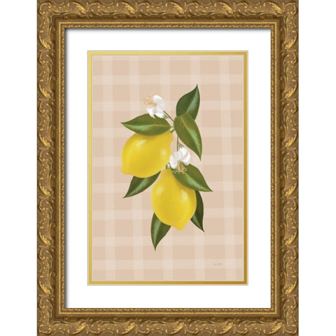 Lemon Botanical II Gold Ornate Wood Framed Art Print with Double Matting by House Fenway