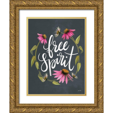 Free Spirit   Gold Ornate Wood Framed Art Print with Double Matting by House Fenway
