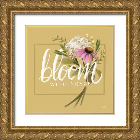 Bloom with Grace    Gold Ornate Wood Framed Art Print with Double Matting by House Fenway