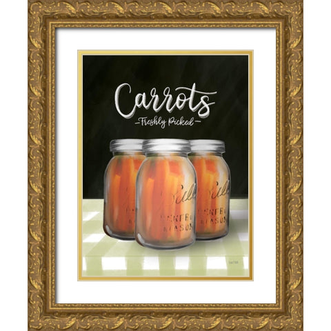 Farm Fresh Carrots Gold Ornate Wood Framed Art Print with Double Matting by House Fenway