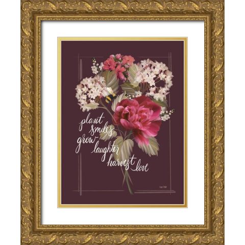 Let Love Grow Gold Ornate Wood Framed Art Print with Double Matting by House Fenway