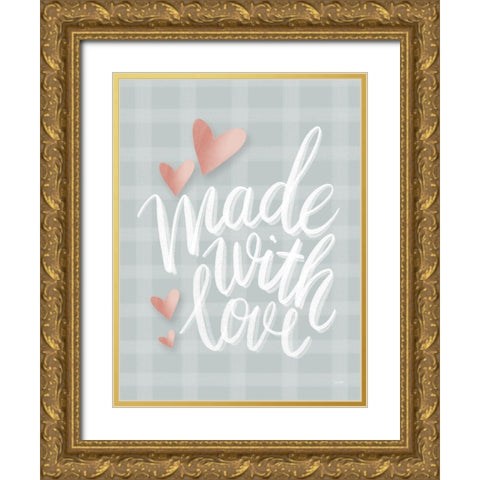Made with Love Gold Ornate Wood Framed Art Print with Double Matting by House Fenway