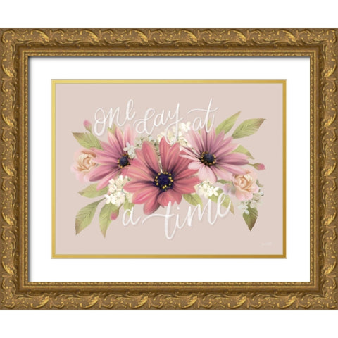 One Day at a Time Gold Ornate Wood Framed Art Print with Double Matting by House Fenway