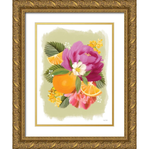 Summer Citrus Floral II Gold Ornate Wood Framed Art Print with Double Matting by House Fenway