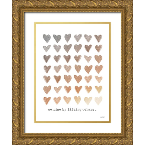 We Rise by Lifting Others Gold Ornate Wood Framed Art Print with Double Matting by House Fenway