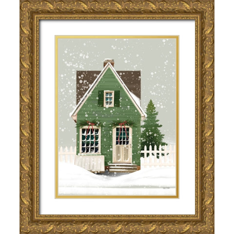 Holiday Home Gold Ornate Wood Framed Art Print with Double Matting by House Fenway