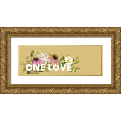 One Love Gold Ornate Wood Framed Art Print with Double Matting by House Fenway