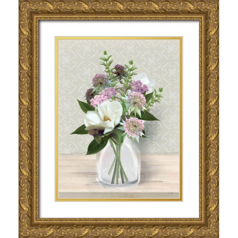 Wild for Plum Gold Ornate Wood Framed Art Print with Double Matting by House Fenway