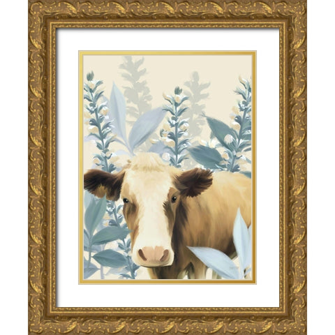 Goldie Gold Ornate Wood Framed Art Print with Double Matting by House Fenway
