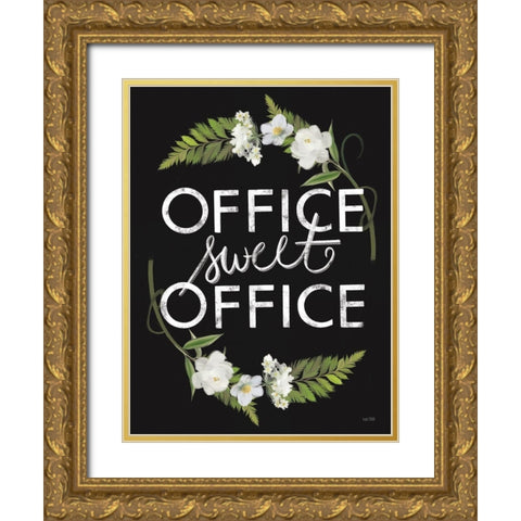 Office Sweet Office Gold Ornate Wood Framed Art Print with Double Matting by House Fenway