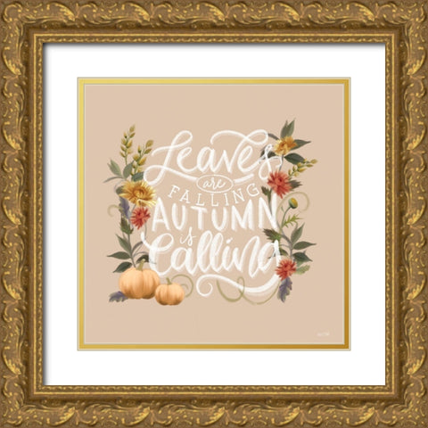 Autumn is Calling Gold Ornate Wood Framed Art Print with Double Matting by House Fenway
