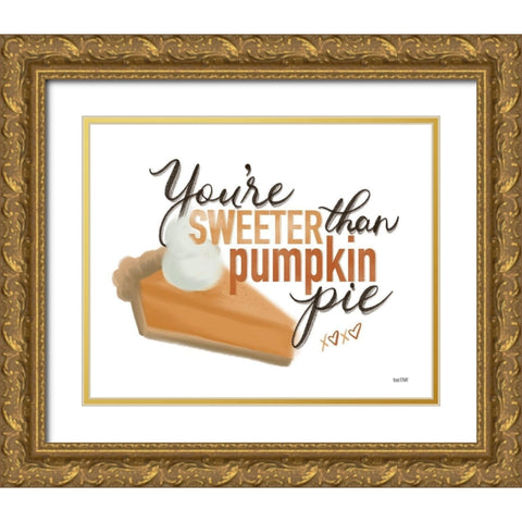 Sweeter Than Pumpkin Pie Gold Ornate Wood Framed Art Print with Double Matting by House Fenway