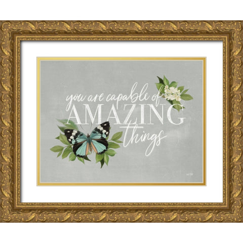 Amazing Things    Gold Ornate Wood Framed Art Print with Double Matting by House Fenway