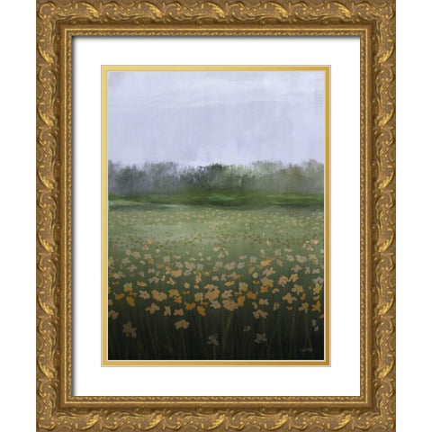 Spring Morning Gold Ornate Wood Framed Art Print with Double Matting by House Fenway
