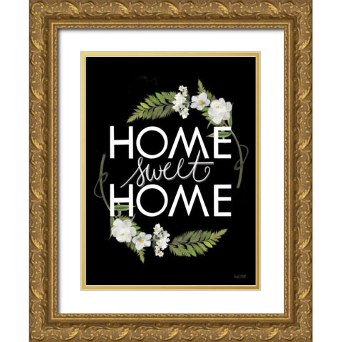 Home Sweet Home Gold Ornate Wood Framed Art Print with Double Matting by House Fenway