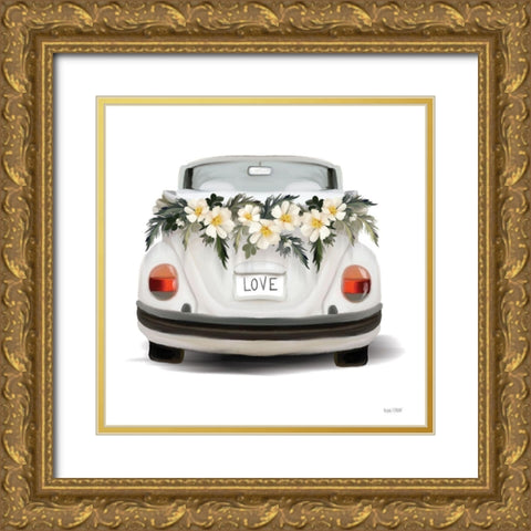 Flower Garden Convertible Gold Ornate Wood Framed Art Print with Double Matting by House Fenway