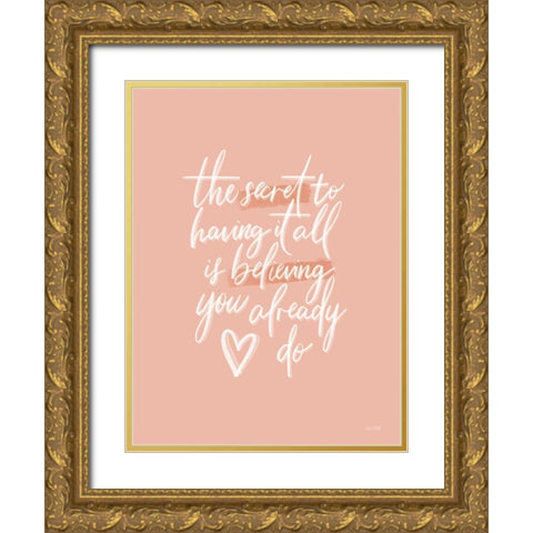 The Secret  Gold Ornate Wood Framed Art Print with Double Matting by House Fenway