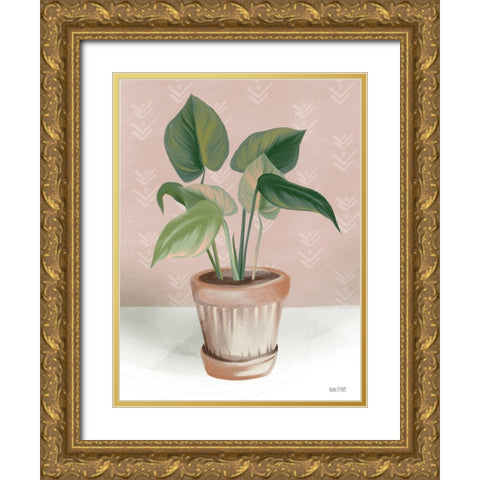 House Prayer Plant Gold Ornate Wood Framed Art Print with Double Matting by House Fenway