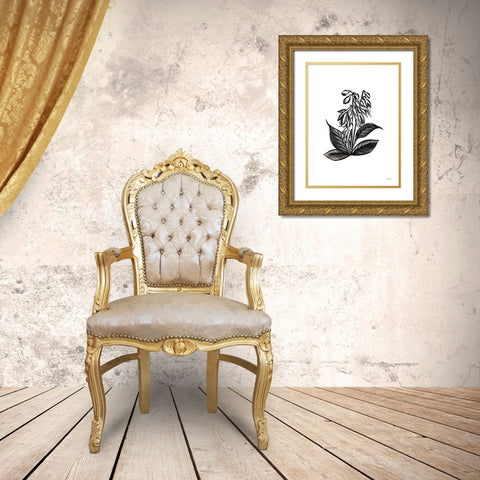 Pen and Ink Wildflower III Gold Ornate Wood Framed Art Print with Double Matting by House Fenway