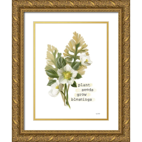 Grow Blessings Gold Ornate Wood Framed Art Print with Double Matting by House Fenway