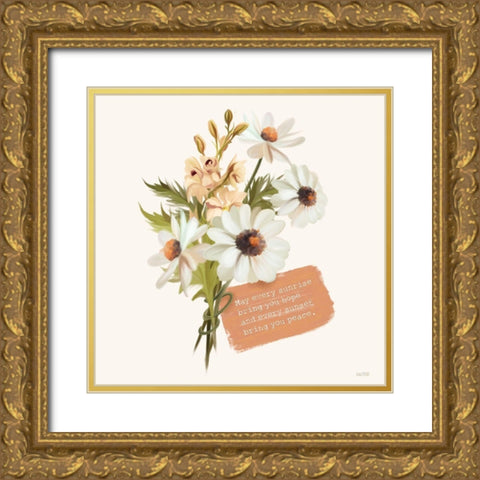 Sunrise Hope-Sunset Peace    Gold Ornate Wood Framed Art Print with Double Matting by House Fenway