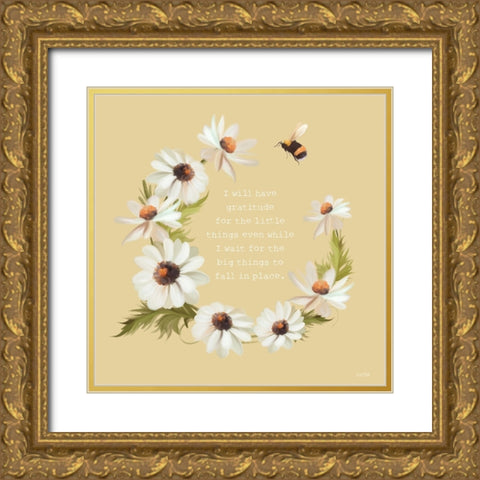 Gratitude for the Little Things     Gold Ornate Wood Framed Art Print with Double Matting by House Fenway