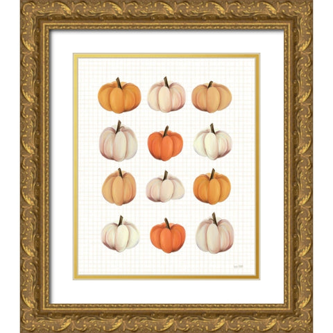 Lots of Pumpkins Gold Ornate Wood Framed Art Print with Double Matting by House Fenway