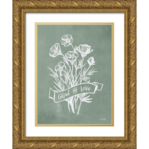 Grow in Love Gold Ornate Wood Framed Art Print with Double Matting by House Fenway