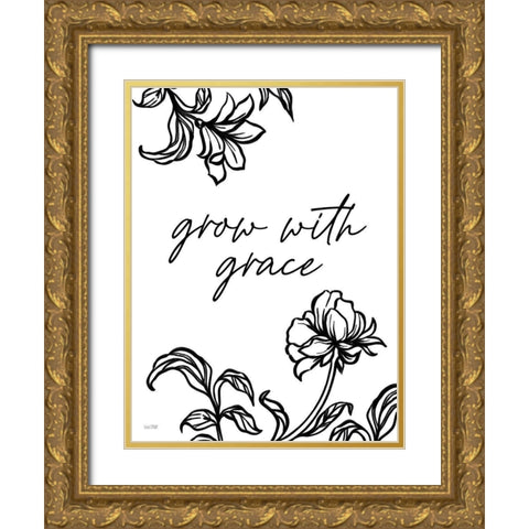 Grow with Grace Gold Ornate Wood Framed Art Print with Double Matting by House Fenway
