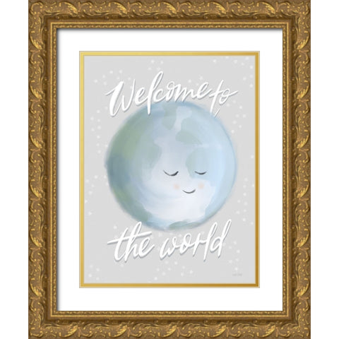 Welcome to the World Gold Ornate Wood Framed Art Print with Double Matting by House Fenway